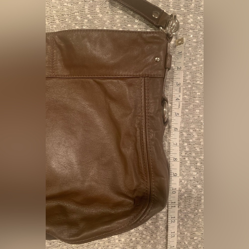 Coach Zoe Large Leather Hobo Shoulder Bag #F1032-F14706, Brown - Picture 8 of 9
